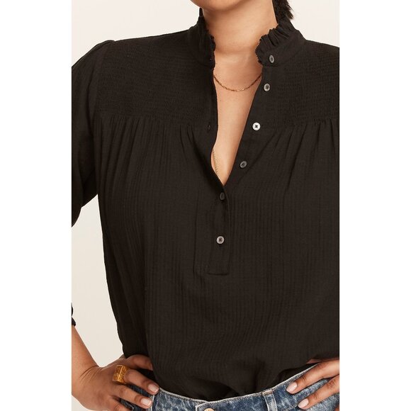 NWT J.Crew Long Sleeve Soft Gauze Garden Top - Black | XS - Picture 3 of 7